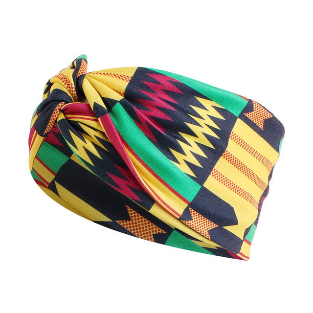 African Print Stretch Bandana Head Wrap Floral Ankara Dashiki Women - Flexi Africa offers Free Delivery Worldwide - Vibrant